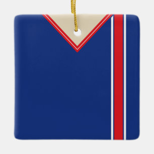 Ornamento Modelo de Futebol Jersey, Blue Red