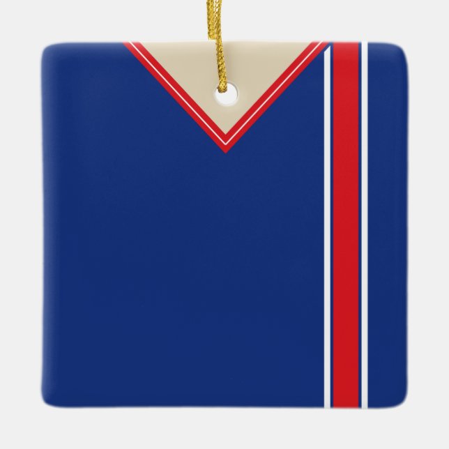 Ornamento Modelo de Futebol Jersey, Blue Red (Frente)