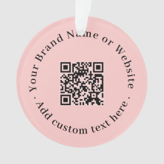Ornamento Modern Blush Pink Business QR Code Christmas