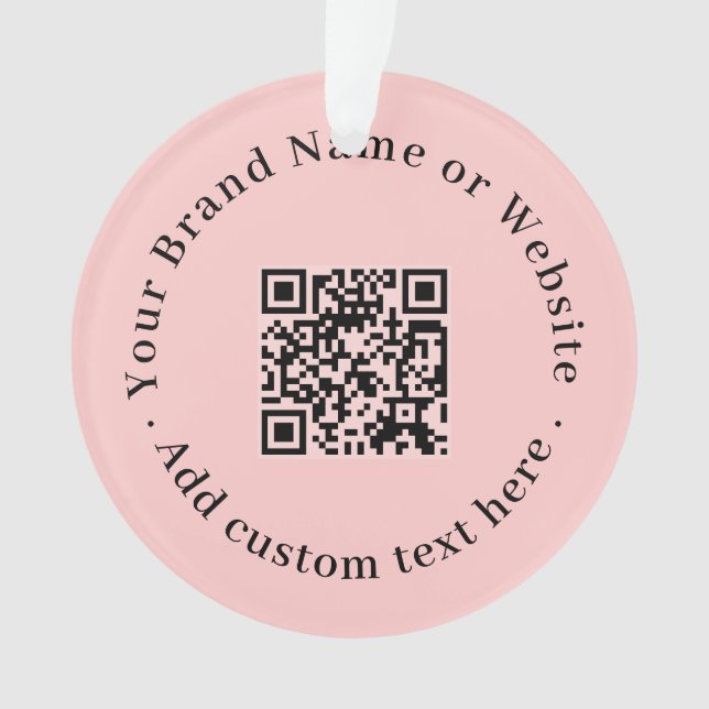 Ornamento Modern Blush Pink Business QR Code Christmas  (Frente)