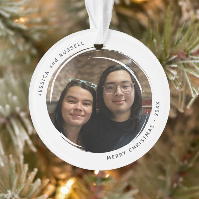 Ornamento Modern Circular Grunge 2 Photos Acrylic (Árvore)