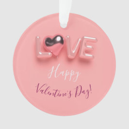ORNAMENTO  MODERN  HEART PINK VALENTINES DAY  
