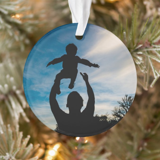 Ornamento Modern Overlay Personalized Photo Ornament (Árvore)