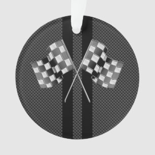 Ornamento Modern Racing Flags Stripes in Carbon Fiber Style