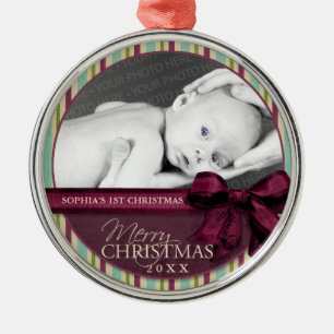 Ornamento Moderno de Bandas de Natal Feliz