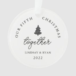 Ornamento Moderno Nosso Natal Juntos Casais Aniversário