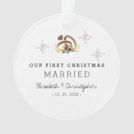 Ornamento Moderno Nosso Primeiro Natal Casou Com Cerâmica Fo