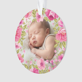 Ornamento Moldura de Flores & Folhas Vintage - Quadrado 1 + 