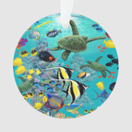 Ornamento Molokini Cove Havaí - Ilustração de Peixes Tropica