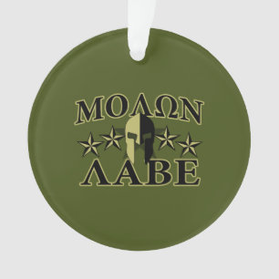 Ornamento Molon Labe Spartan Helmet 5 estrelas