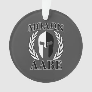Ornamento Molon Labe Spartan Mask Laurels Black & White