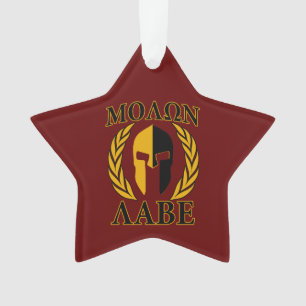 Ornamento Molon Labe Spartan Mask Laurels Burgundy Vermelho