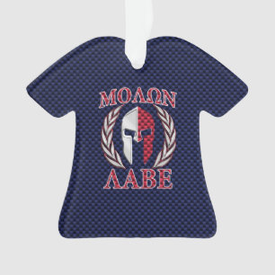 Ornamento Molon Labe Spartan Warrior Fibra de Carbono