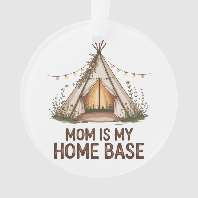 Ornamento Mom Is My Home Base (Frente)