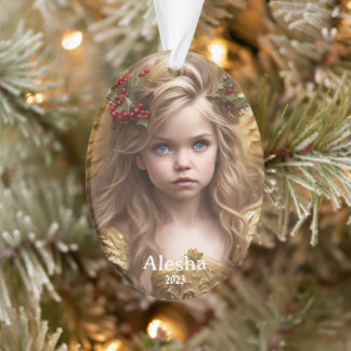 Ornamento Momentos de Natal Angelic: Meninas Personalizadas