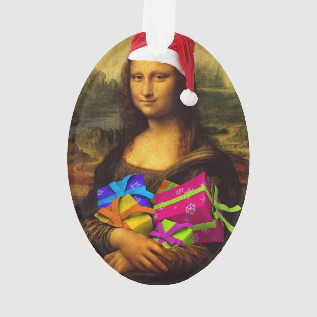 Ornamento Mona Lisa Vem Como Papai Noel (Verso)