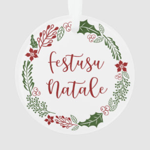 Ornamento Monégasque Merry Christmas Wreath, Festusu Natale