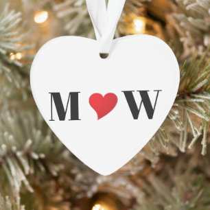 Ornamento Monograma das iniciais personalizadas do casal, de