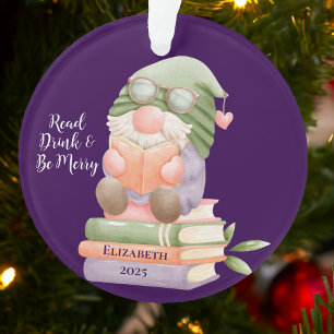 Ornamento Monograma do Livro de Leitura Personalizado