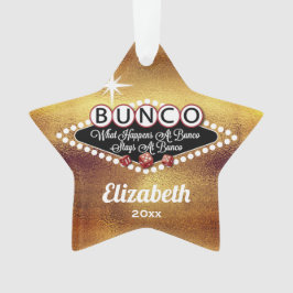 Ornamento Monograma Dourado de Funny Bunco Faux