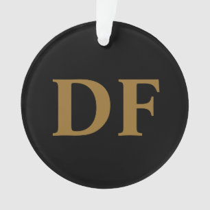 Ornamento Monograma Dourado Personalizado