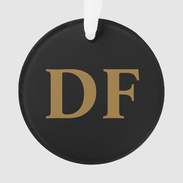 Ornamento Monograma Dourado Personalizado (Frente)