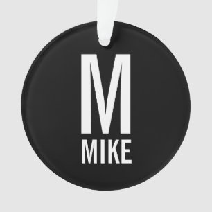 Ornamento Monograma e Nome Personalizados em Negrito Moderno