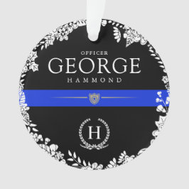 Ornamento Monograma feito sob encomenda temático da polícia