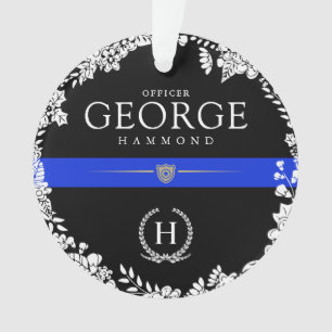 Ornamento Monograma feito sob encomenda temático da polícia