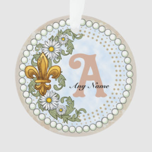 Ornamento Monograma Flor de Lis