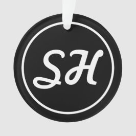 Ornamento Monograma legal do Estilo Retromoderno | Preto e b