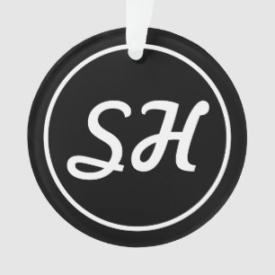 Ornamento Monograma legal do Estilo Retromoderno   Preto e b