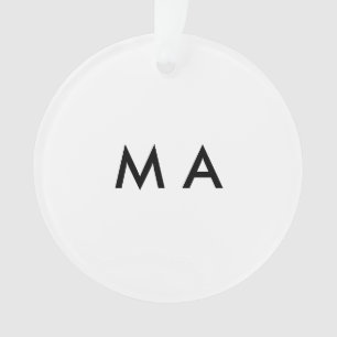 Ornamento Monograma simples adicione a letra do seu nome hom