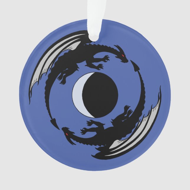 Ornamento Moon Dragon Fantasy Design Ornament (Frente)