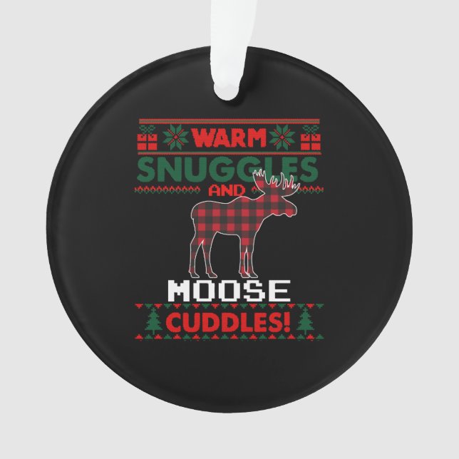 Ornamento Moose Christmas Pajama Shirt Moose Ugf Christmas (Frente)