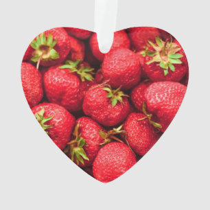 Ornamento Morangos Vermelho Delicioso Morango