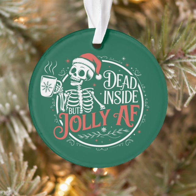 Ornamento Morto Dentro Mas Jolly Af Skull Santa Claus Xmas (Árvore)