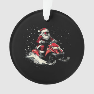 Ornamento Moto de neve do Papai Noel trenó Natal engraçado