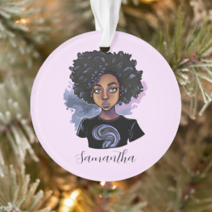 Ornamento Mulher Afro-Americana Personalizada