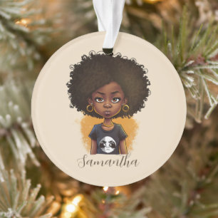 Ornamento Mulher Afro Simples