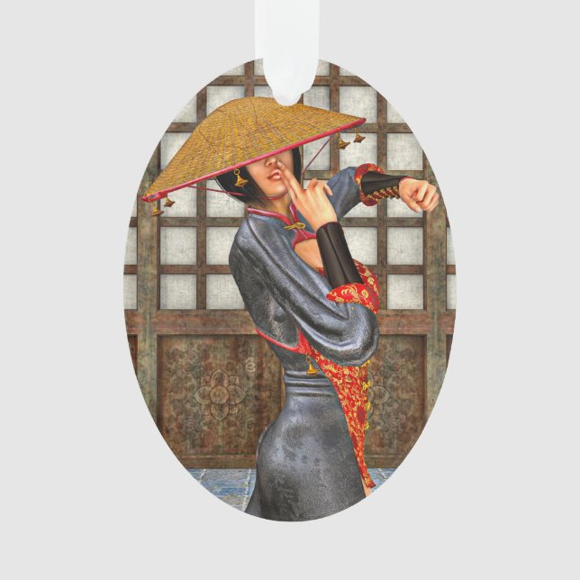Ornamento Mulher de Batalha Asiática (Frente)
