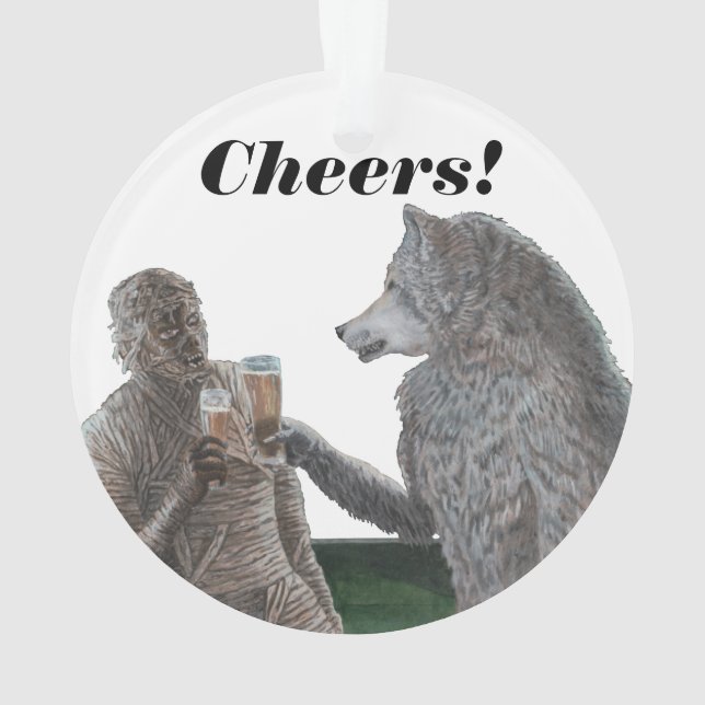 Ornamento Mummy Werewolf Beer Beer Fantasy Arylic Ornament (Verso)