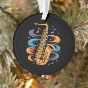 Ornamento Música Colorida de Saxofone Fluxo Instrumento de J