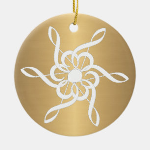 Ornamento Musical Dourado Tremor Clef Snowflake