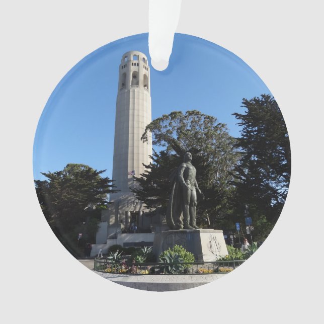 Ornamento nº 1 da Torre de Coit e Estátua de Colum (Frente)