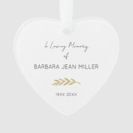 Ornamento Na Memória Amante Do NOME Ano Dourado Coração Flor