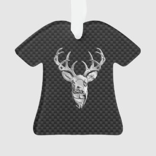 Ornamento Na moda Silver Deer on Carbon Impressão
