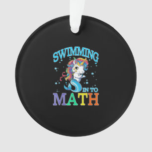 Ornamento Nadando Na Matemática Unicórnio Sereia T-Shirt