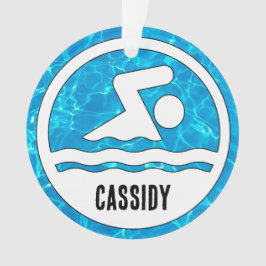 Ornamento Nadar Nadando Nadador Nome Personalizado Texto Nat