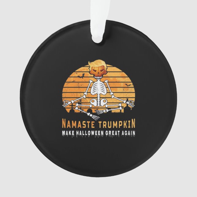 Ornamento Namaste Trumpkin Faz Excelente de Halloween Novame (Frente)